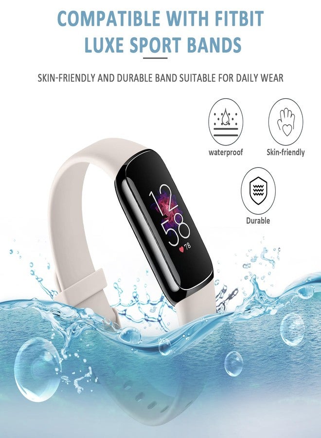 AK Sport Band Compatible with Fitbit Luxe Bands for Women Men, Soft Silicone Replacement Sport Straps Wristbands for Fitbit Luxe Fitness and Wellness Tracker (Small,Starlight) - Image 4